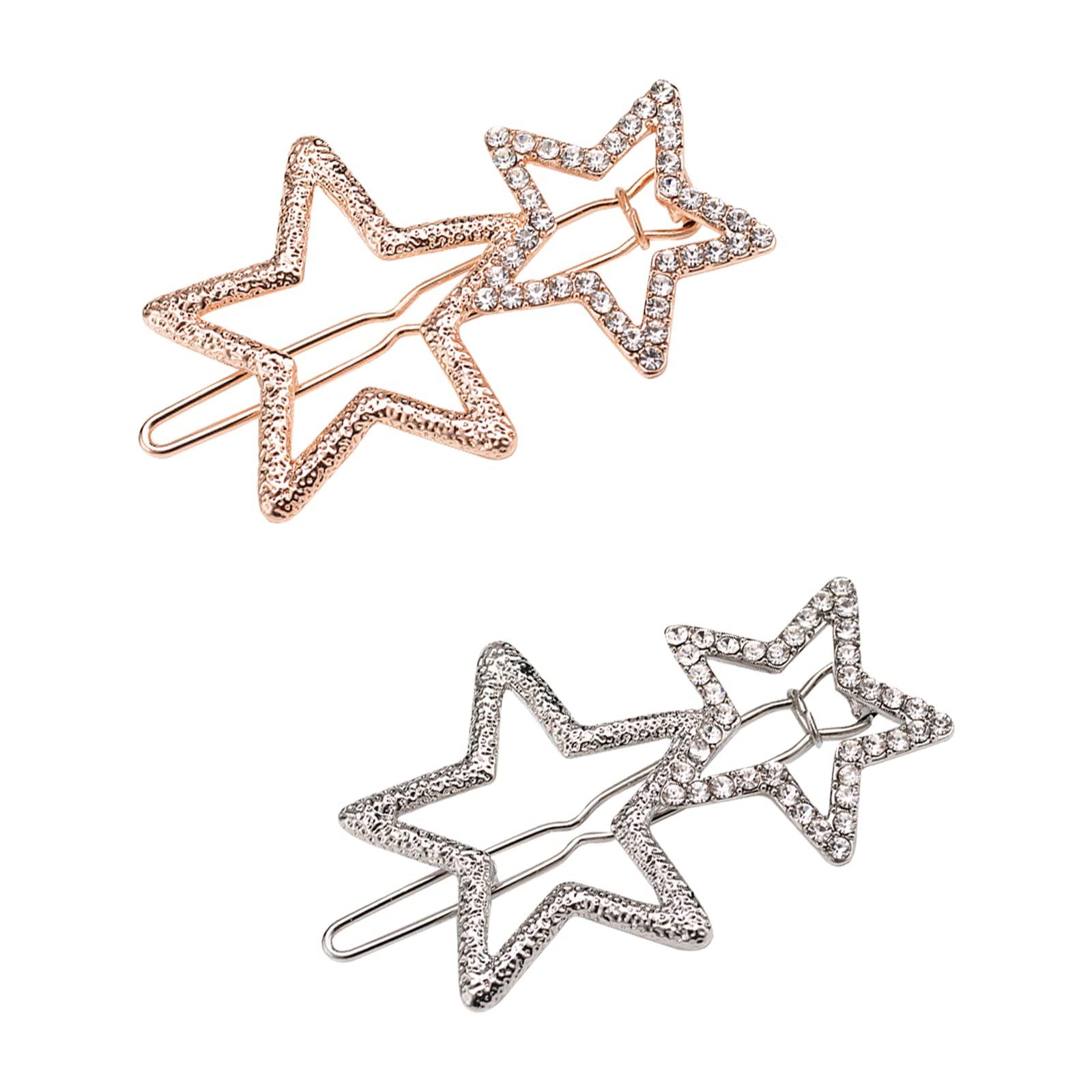 AEGYPIUS AEGYPIUS Star Hair Clips, 2 Pcs Star Clips Hair Star Hair Clip, Y2k Hair Accessories Star Barrettes Y2k Hair Clips, Star Hairclips Silver Star Hair Clips Star Hair Pins Star Hair Clips for Women