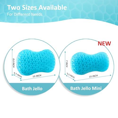 Sunlit Sunlit Bath Jello Gel Bath Pillows, Lumbar Pillow for Bathtub, Back Support Pillow, Gel Pillow with Non-Slip Suction Cups for Lumbar, Back Rest Support, Fits Curved or Straight Back Tubs, Aqua