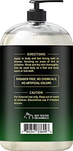 Buena Skin All Natural Tea Tree Oil Body Wash - Antibacterial Soap for Acne, Body Odor, Foot & Toenails - Soap for Bacteria, Athletes Foot, Eczema, Ringworm & Jock Itch Treatment In Men & Women 16 oz