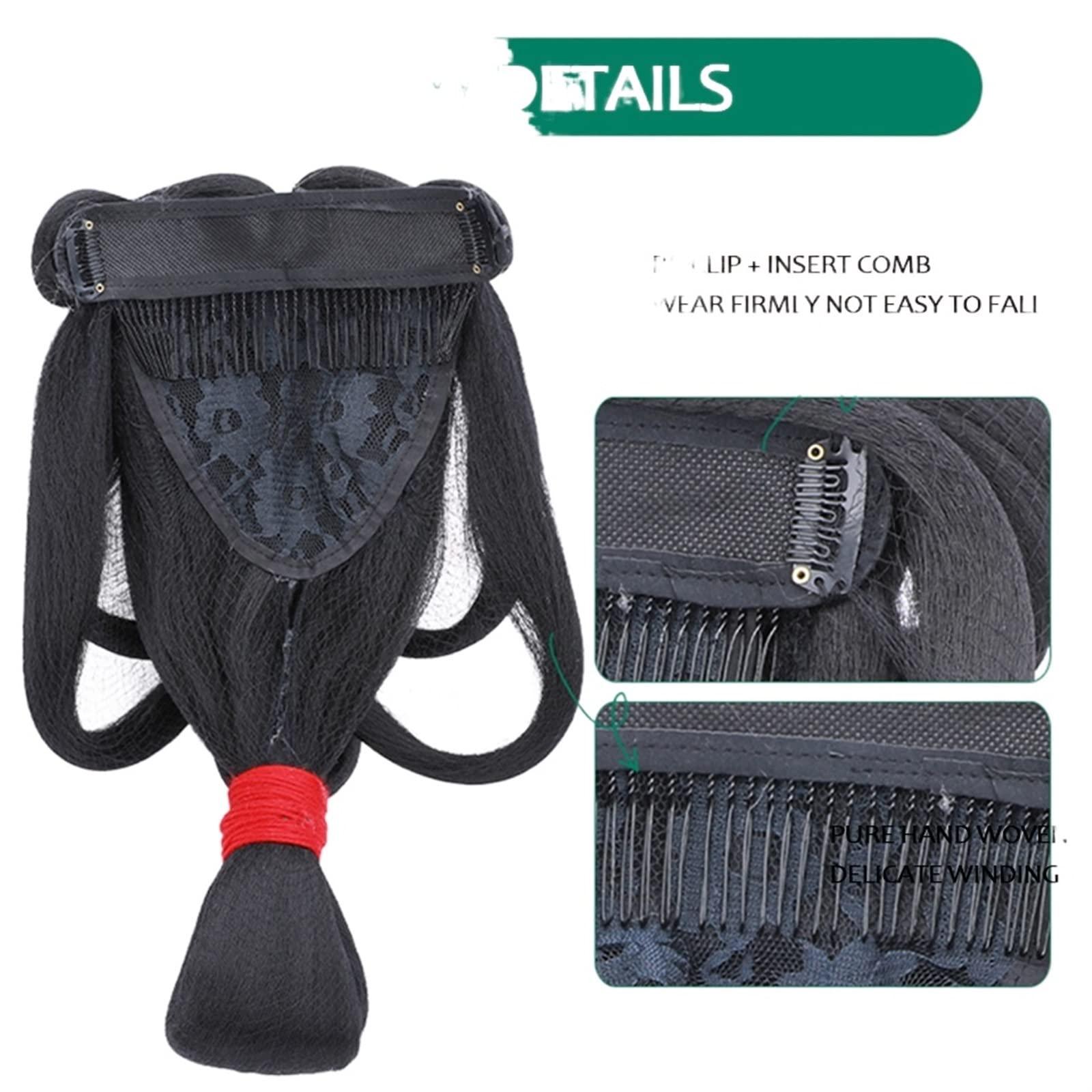 Oligage Oligage Synthetic Chinese Traditional Hanfu Wig Hair Bun Retro Black Chignon Fake Ancient Chinese Hair Bun Princess Cosplay Wig (Color : 23)