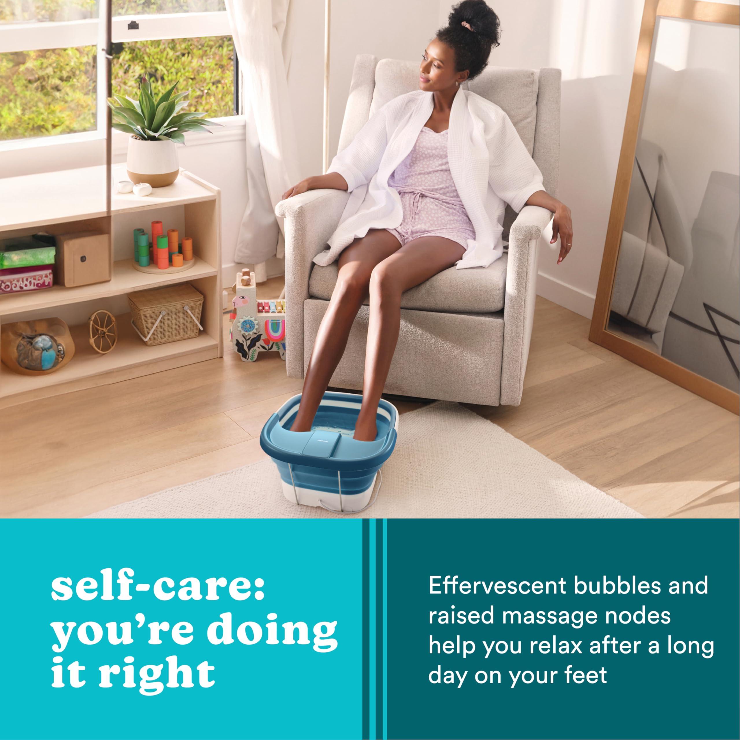 Homedics Homedics Smart Space Bubble Mate Collapsible Foot Spa, Heat-Maintaining, Bubble Massage with Pumice Stone and Splash Guard