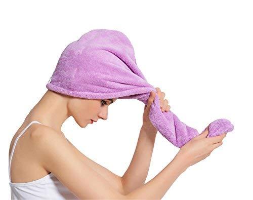 HOPESHINE HOPESHINE Women's Soft Shower Hair Towel Twist Hair Turban Wrap Drying Cap Great Gift for Women (Purple 3-Pack)