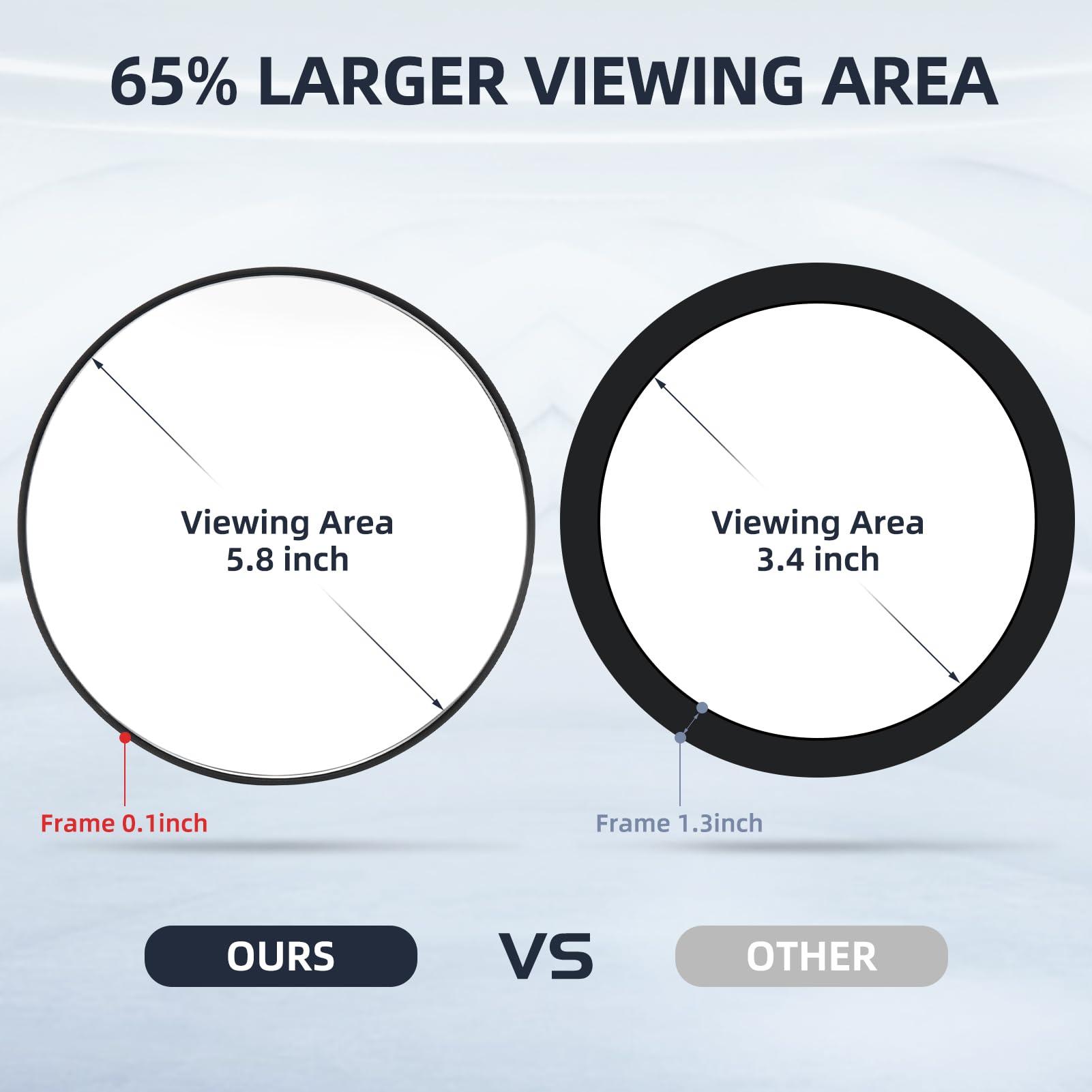 JJhxr 30X Magnifying Mirror, 6 Inch Large Makeup Mirror with 30X Magnification, Compact Makeup Magnifying Mirror, Round Magnifying Mirror with Handle for Travel Mirror, 3 Suction Cups, 360 Adjustable Stand