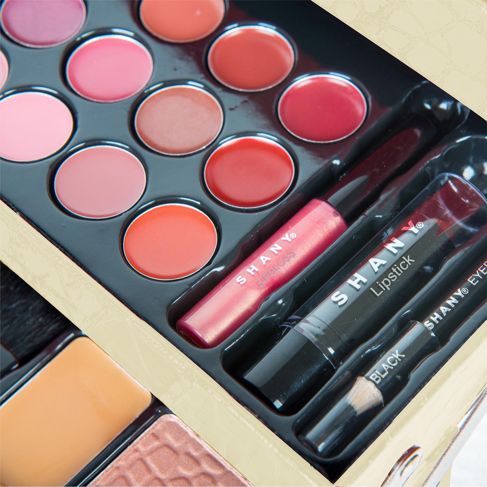 SHANY SHANY All In One Makeup Kit (Eyeshadow, Blushes, Face Powder, Lipstick, Eye liners, Makeup Pencils and Makeup Mirror - Makeup Set With Reusable Makeup Storage Box - White