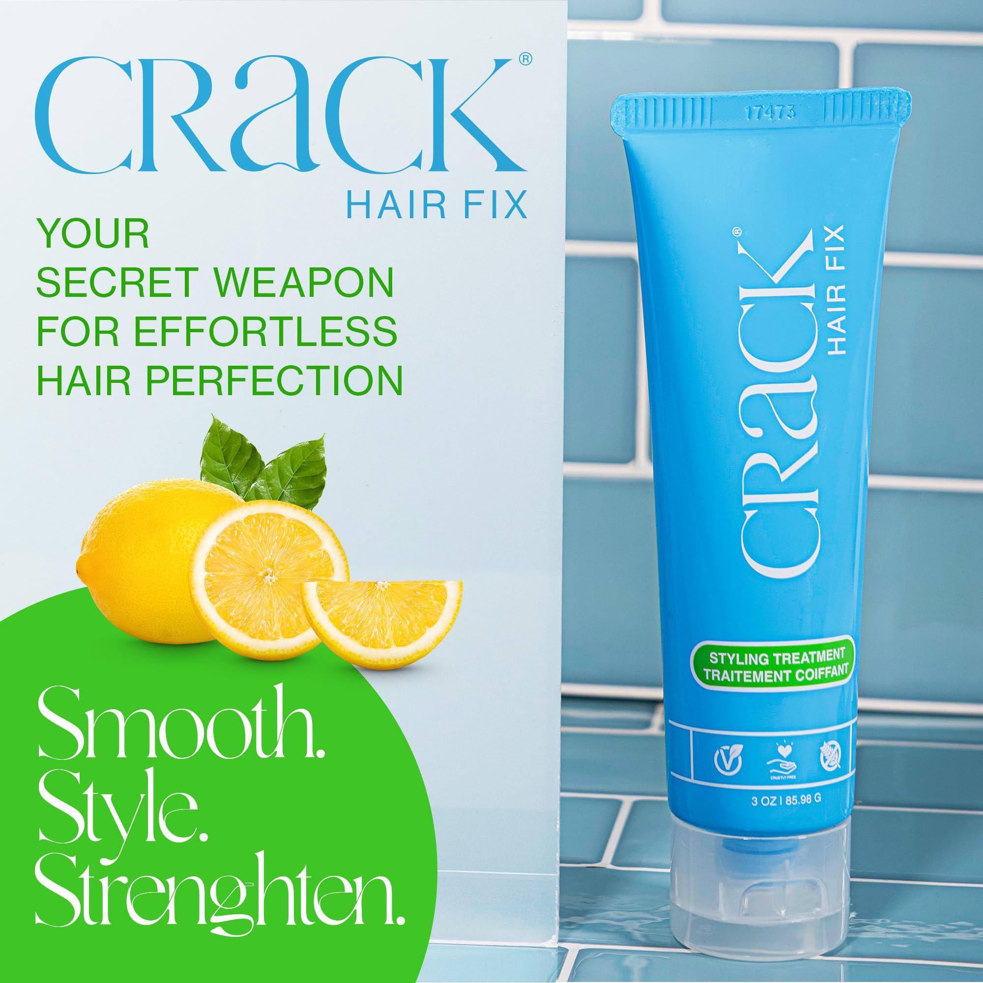 Crack Crack Hair Fix Styling Treatment - Multi-Tasking, Anti-Frizz, Leave-In Styling Cream with Protection from Humidity, Chlorine, Heat Treatments & Sun, 3 oz (Pack of 3)