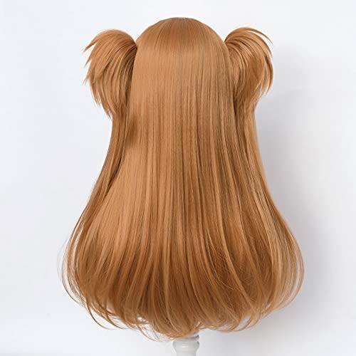 Aicos Aicos Anime Orange Cosplay Wig with Ponytails Hair Pins Women Anime Costume Wig for Halloween,Festival,Party and Daily Wear + Wig Cap