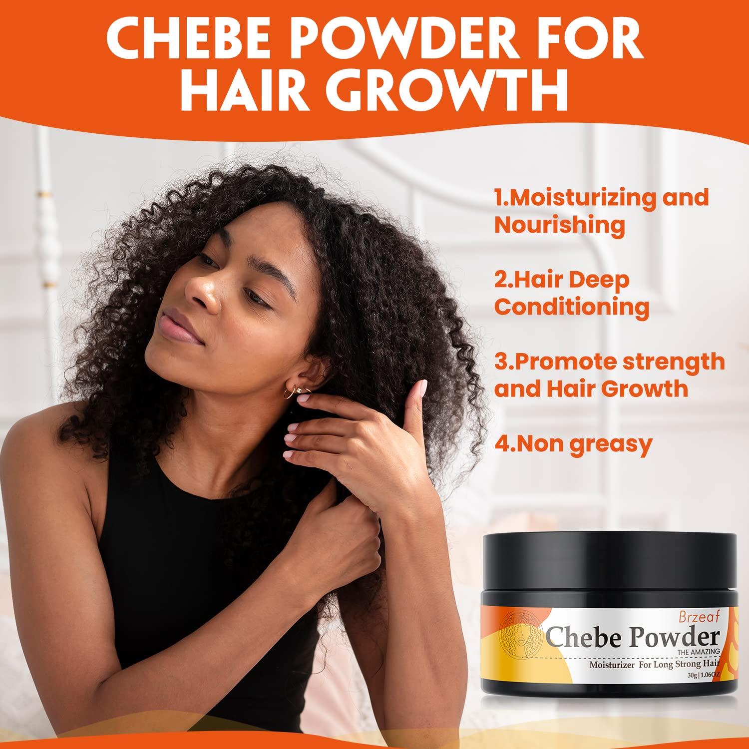 Brzeaf Brzeaf African Organic Chebe Powder Promotes Hair Growth - Super Moisturizing, Deter Hair Breakage & Deep Conditioning - 100% Natural ingredients