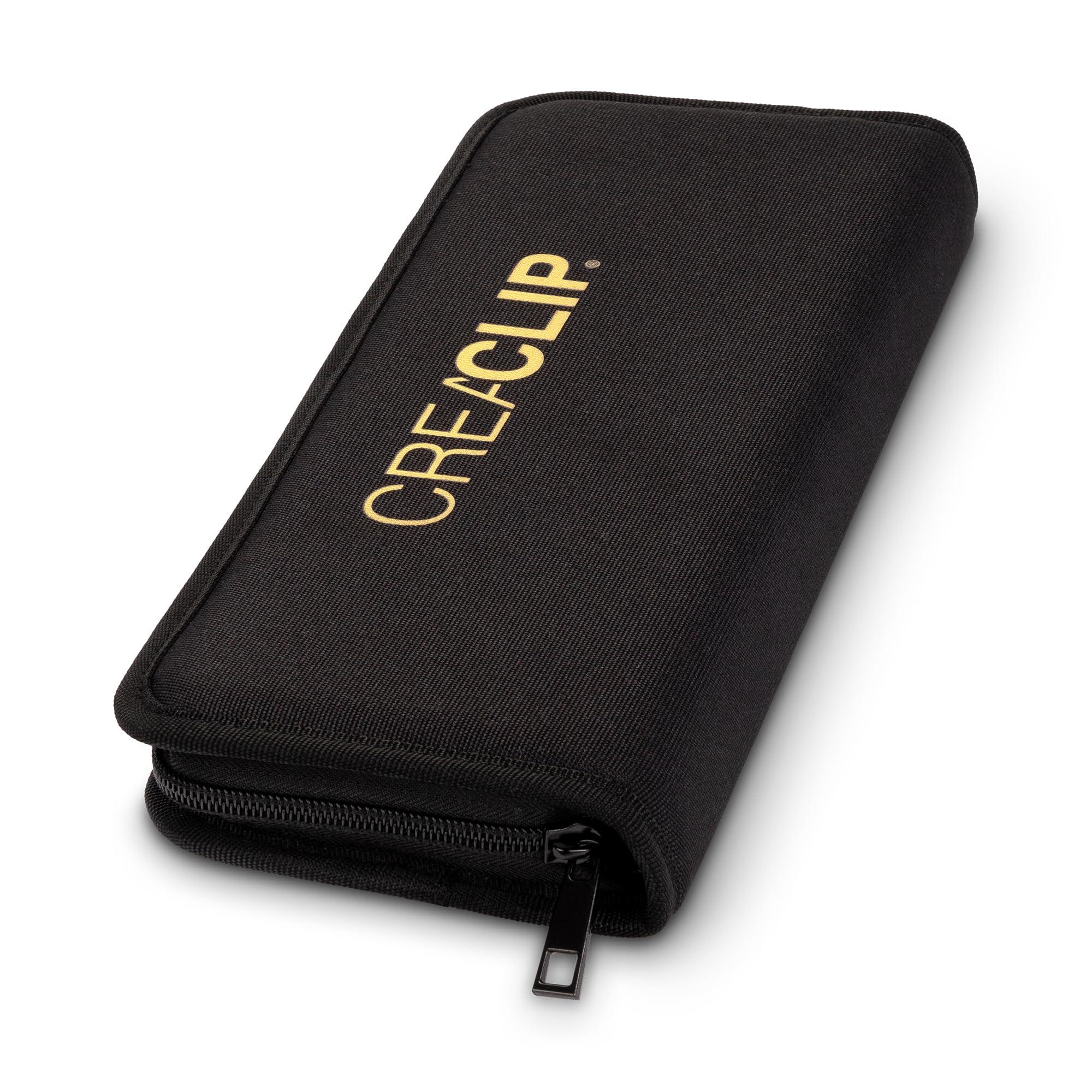 CreaProducts Original CreaClip Case and Hair Scissors, Hair Cutting Tool Hair Cutting Shears Thinning Scissors Hair Comb for Layers Bangs Kids Hair Cut Hair Cutting Kit (Set of 5)