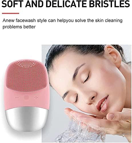Generic Facial Cleansing Brush, Electric Silicone Face Scrubber, Vibrating Face Massager, Waterproof Face Wash Brush for Deep Cleanning, Blackhead Remover, Exfoliating, USB Rechargeble