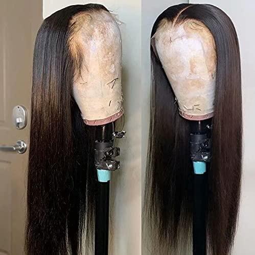 RESPAW wigs for white women, Straight Human Hair Wig 360 Lace Frontal Wigs Deep Part Lace Front Human Hair Wigs Pre Plucked With Baby Hair Brazilian Remy Straight Hair Wig 150% Density Bleached Knots HD Lace