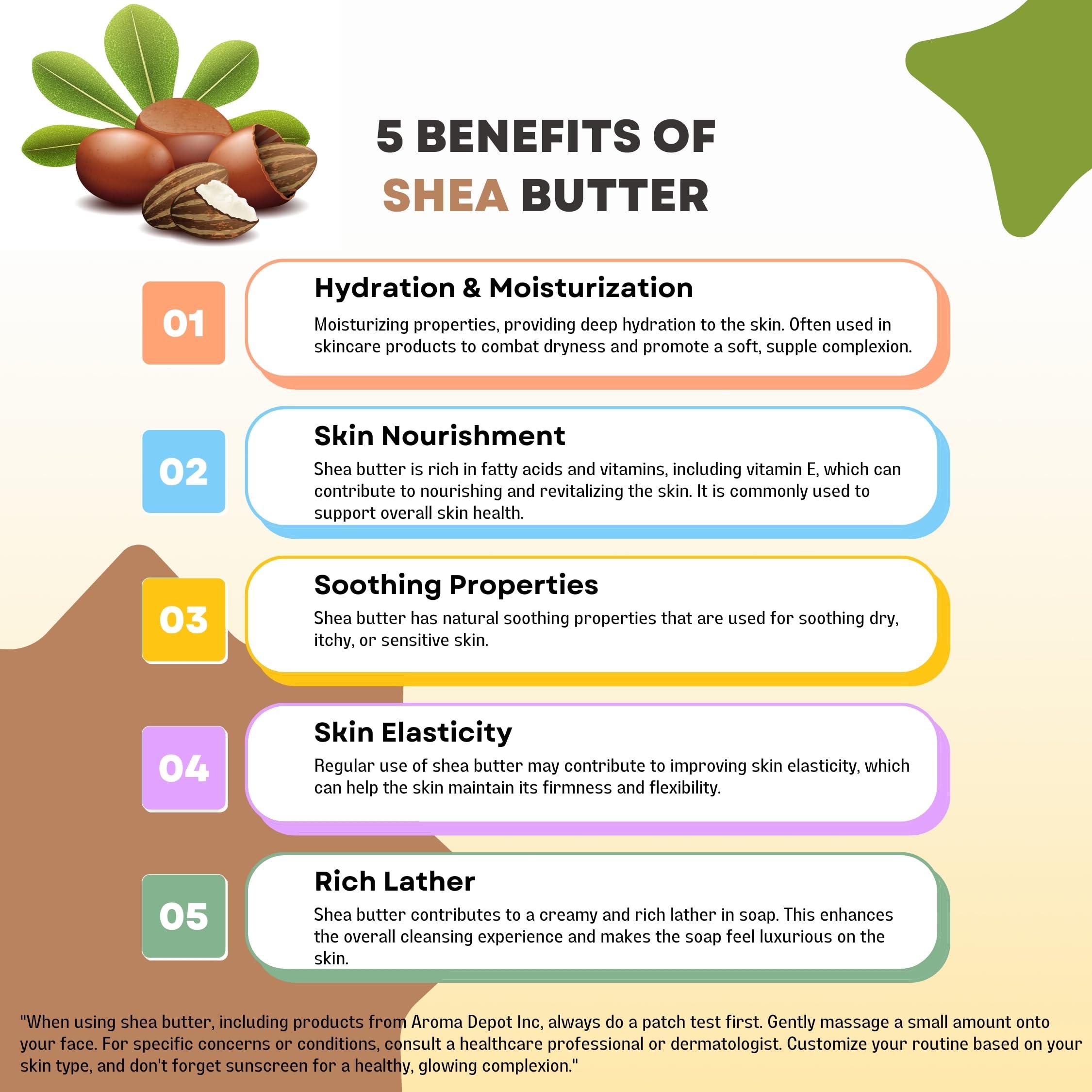 Aroma Depot Aroma Depot Raw African Shea Butter 10 lb. Yellow Grade A 100% Pure Natural Unrefined Fresh Moisturizing, Ideal for Dry and Cracked Skin. Can be use in Body, Hair, and Face.