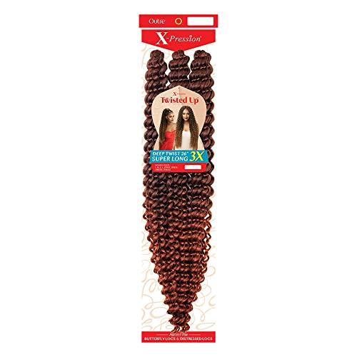 Outre Braids Outre Crohet Braid X-Pression Twisted Up 3X DEEP TWIST 26\" SUPER LONG (3-Pack, 2T1B/350)
