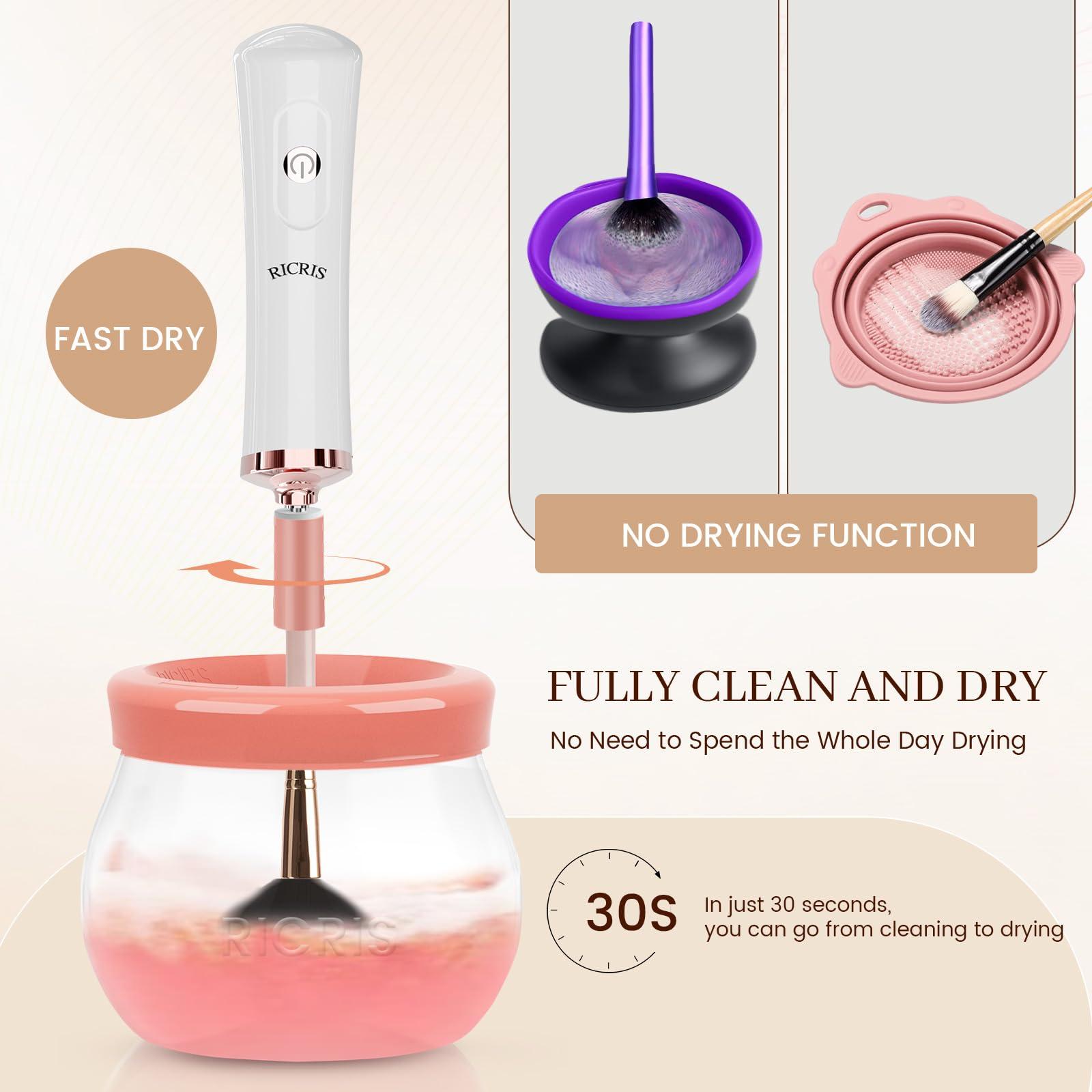 RICRIS RICRIS Electric Makeup Brush Cleaner Machine - Ultra Fast USB Make Up Brush Washer and Dryer - Automatic Cosmetic Brush Cleanser Tool Clean and Dry in Seconds for Beauty Women, Girls