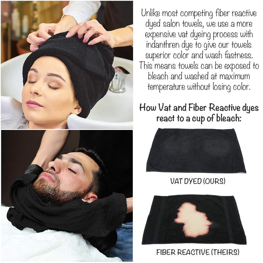 Arkwright LLC Arkwright Bleach Proof Salon Towels - Pack of 12 - Highly Absorbent, 100% Cotton, Quick Dry Spa Face Towel for Hair Stylist, Barber, Pedicure, and Esthetician, 16 x 27 in, Charcoal