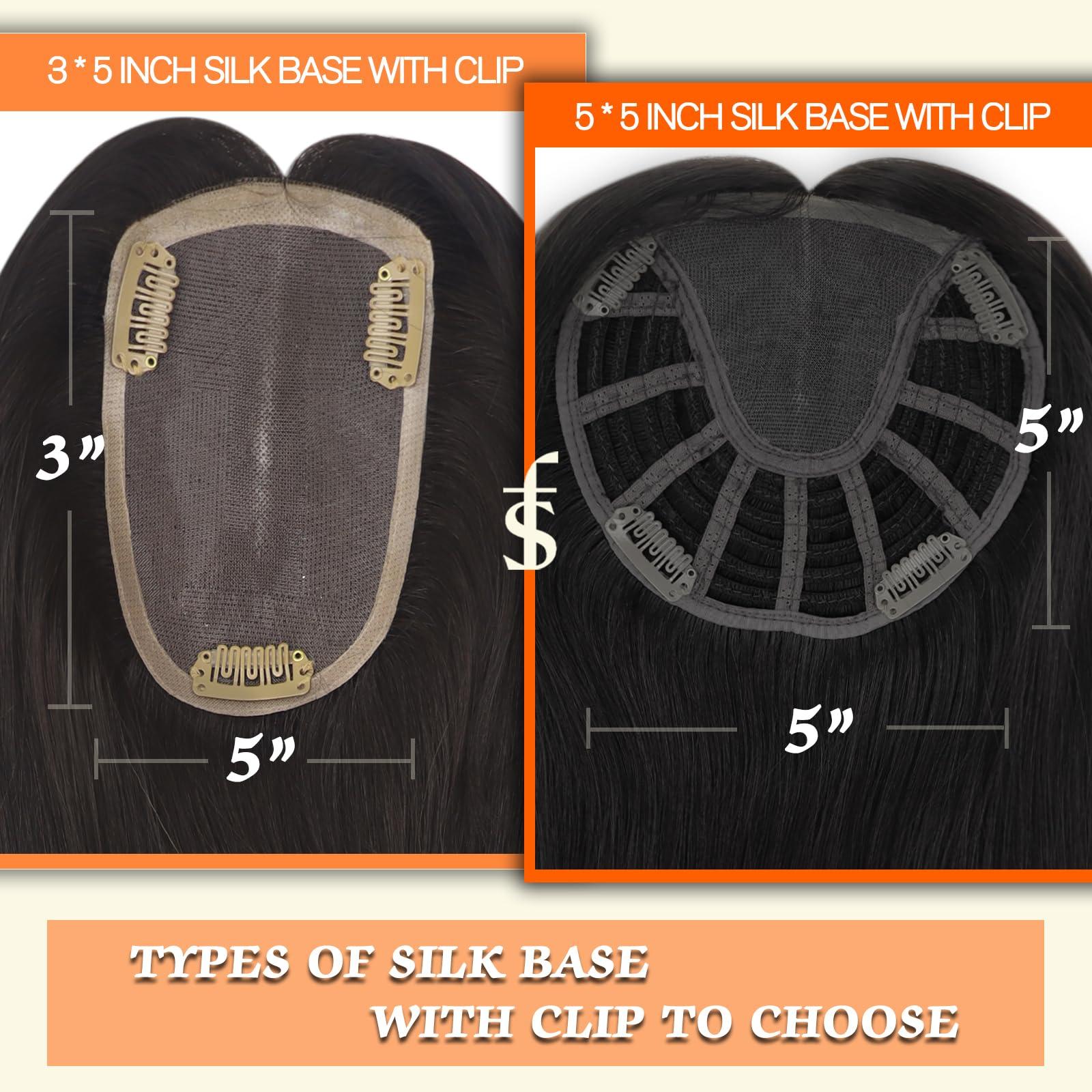 Full Shine Full Shine Brown Hidden Crown Hair Extensions Fading To Blonde Highlight Top Hair Pieces For Women Hair Loss Silk Base Crown 3 * 5 Inch Topee Real Human Hair Wiglet 12 Inch