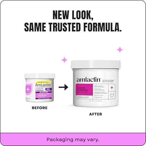 AmLactin AmLactin Crepe Firming Cream - 12 oz Body Cream with 15% Lactic Acid - Exfoliator and Moisturizer for Crepey, Dry Skin