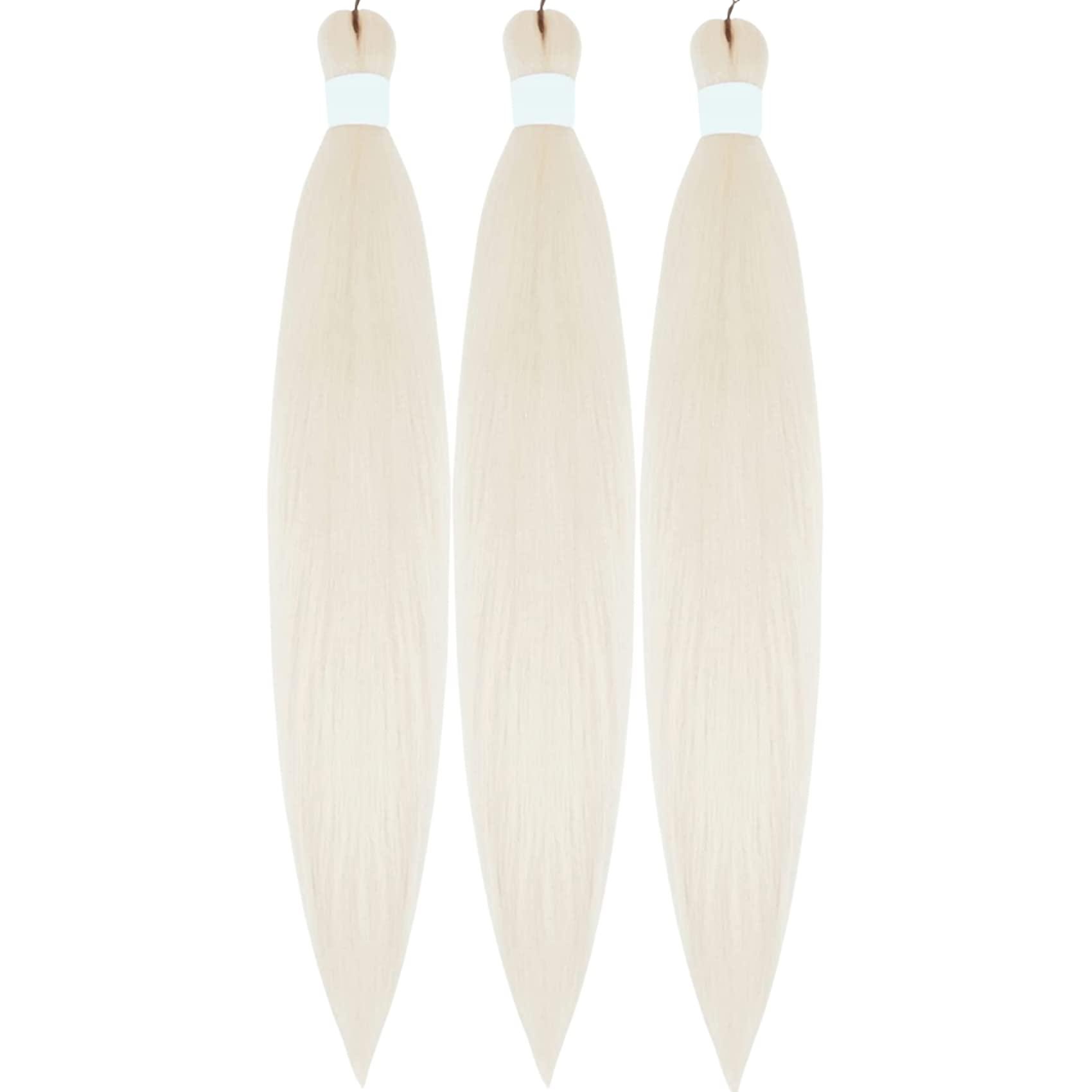 Leticia Leticia Blonde White 30 Inch Braiding Hair Prestretched Braiding Hair Extensions