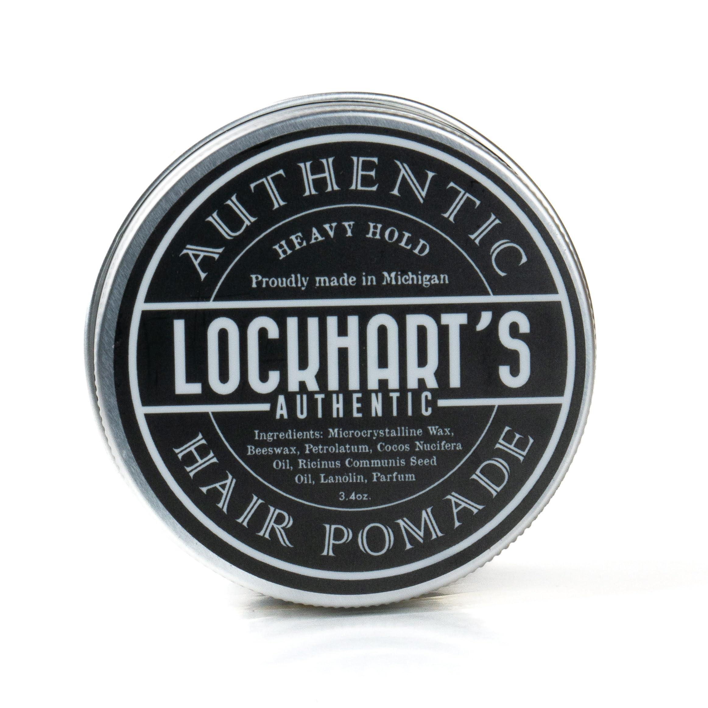 Lockhart's Authentic Grooming Co. LLC Lockharts Heavy Hold - Handcrafted Pomades for Men - World\'s Strongest Oil Based Pomade - Humidity & Sweat Proof - Low Shine, Heaviest Hold - Coco Vanilla Scent, (3.4oz.)