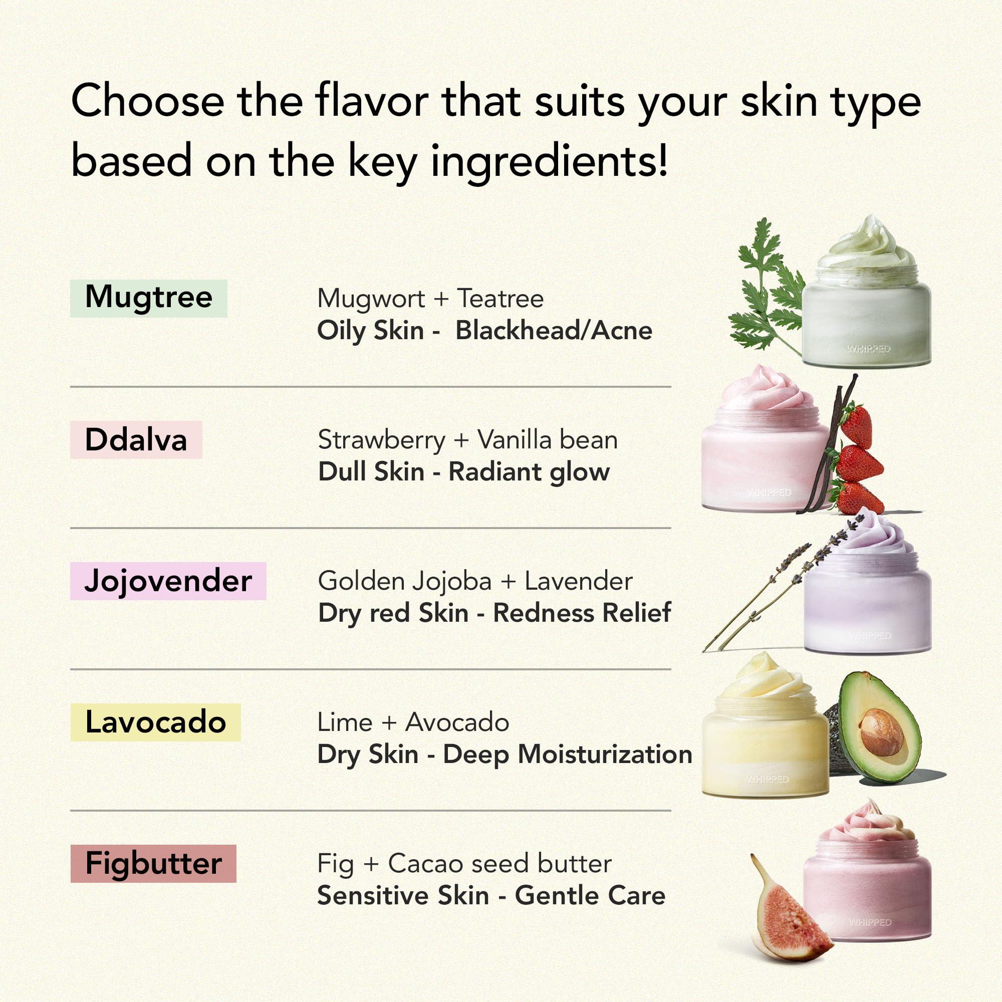 Whipped Semo Company WHIPPED Cream Facial Cleanser Figbutter - Fig & Cacao Butter Face Wash - For Dry Sensitive Skin, Moisturizing & Skin Barrier Care, Niacinamide, Ceramides, Vegan Korean Skincare, 2.8 oz