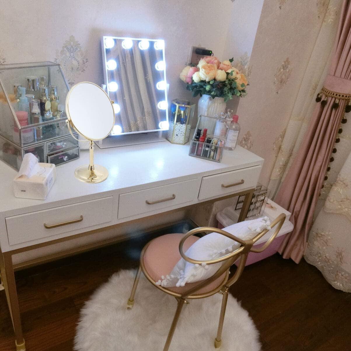 Uonlytech Uonlytech 1PC Swivel Vanity Mirror Makeup Stand Vanity Table Desk Cosmetic Mirror Double Sided Cosmetic Mirror Desk Mirror for Makeup Stand Mirror Dressing Table Mirror Miss Adjustable