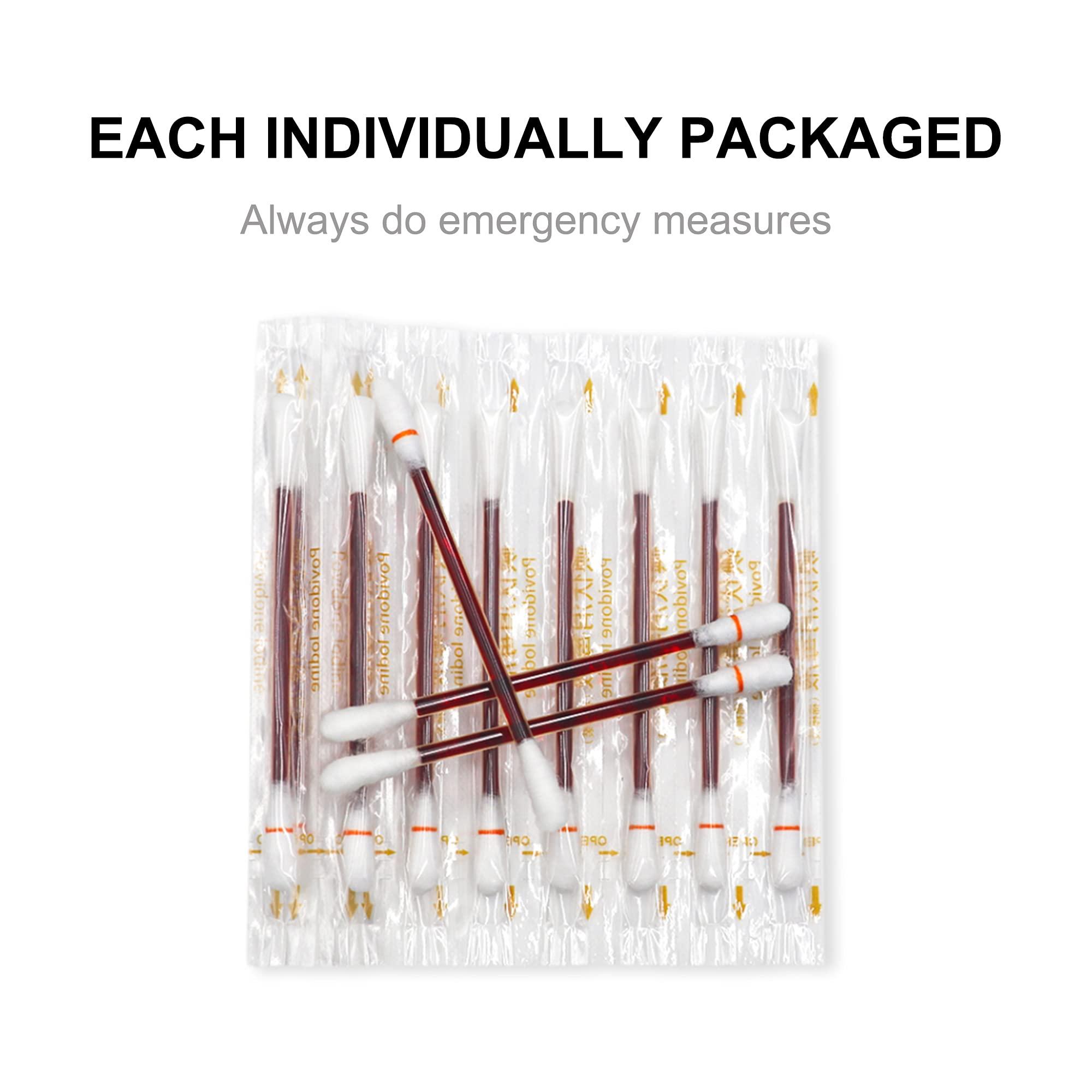 XRFENG 50 PCS Disposable Iodine Swab Portable Medical Swabs Outdoor Supplies Care Nasal