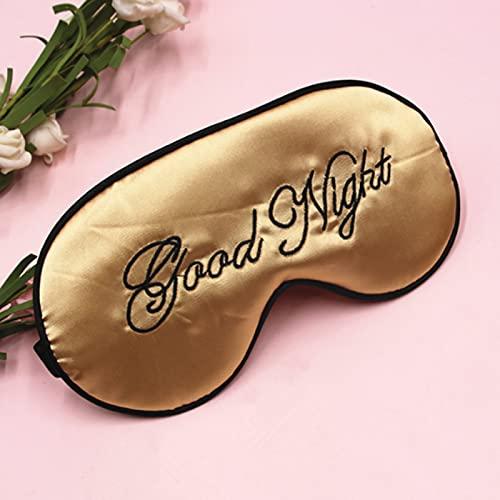 tooloflife Sleep Cover Silk Soft Plush Eye Cover, Adjustable Strap Sleeping Eye Blinder Night Eyeshade Cover for Sweet Sleep Travel Nap Dry Puffy Eye Relax 1PCS Golden