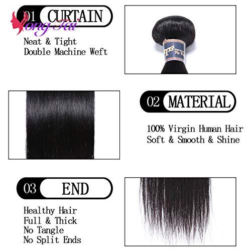 Yuyongtai Malaysian Single Straight Virgin Human Hair Bundles 26" inch 9A Malaysian Straight Human Hair Weave 100% Unprocessed Virgin Weft Bundles 1B Color Human Hair Extensions