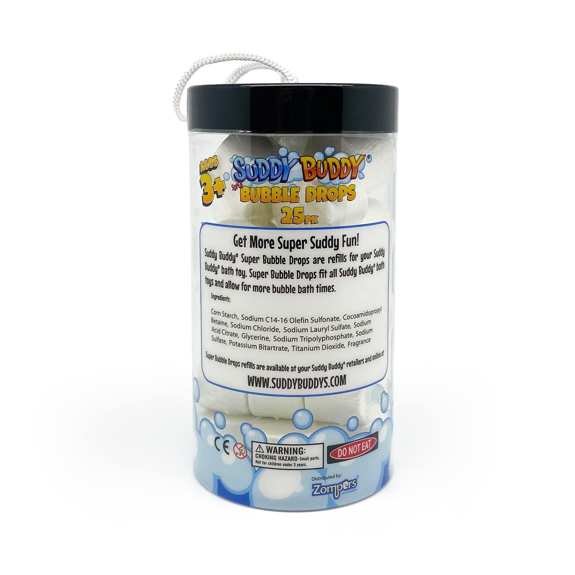 Zompers Suddy Buddy Super Bubble Drop Refills by Zompers, Bubble Bath Toy, Fun & Bubbly Bath That Kids Enjoy, for Kid 3+, 25 count