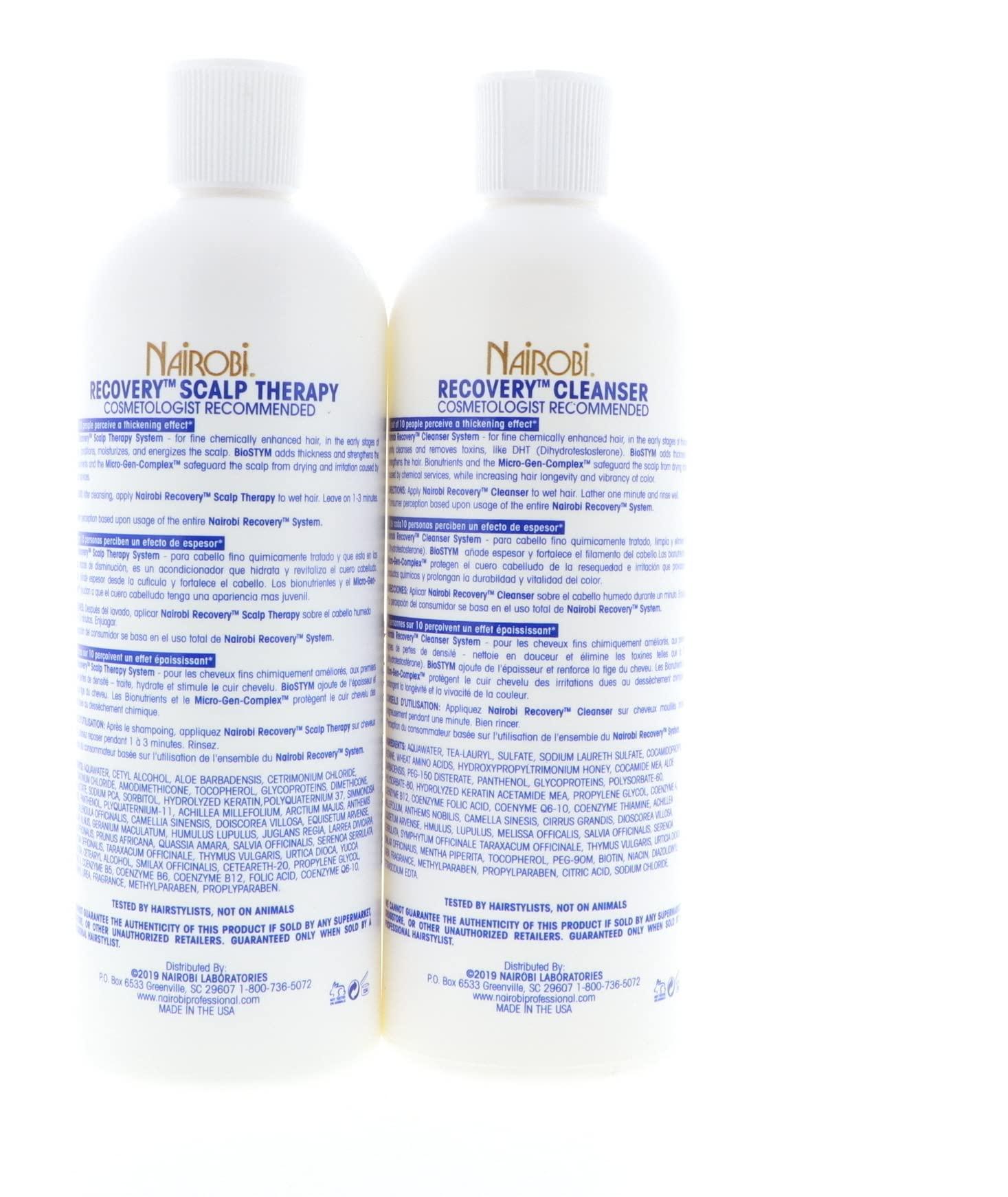 Nairobi Nairobi Recovery Cleanser Shampoo + Scalp Therapy Conditioner "SET" 16oz.Each