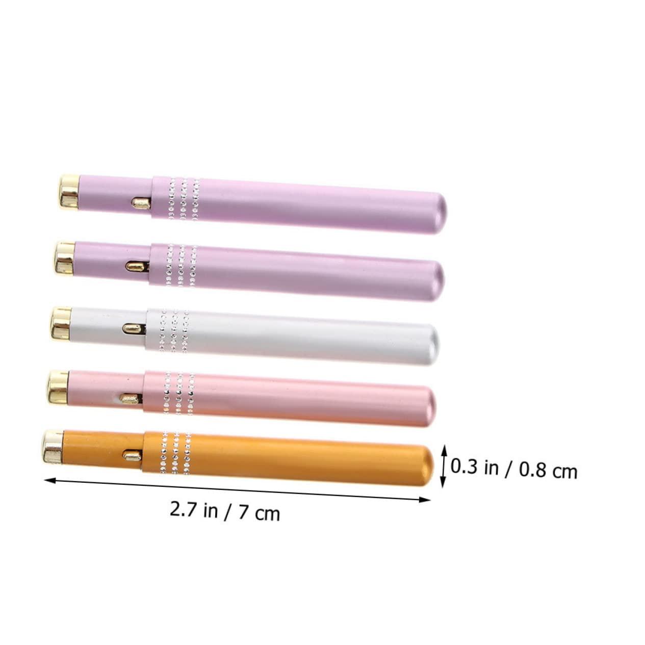 Healifty 20 Pcs retractable lip brush lipstick brush lipstick lip brush with cap concealer applicator reusable lip brush lip lip balm Metal shell aluminum alloy travel