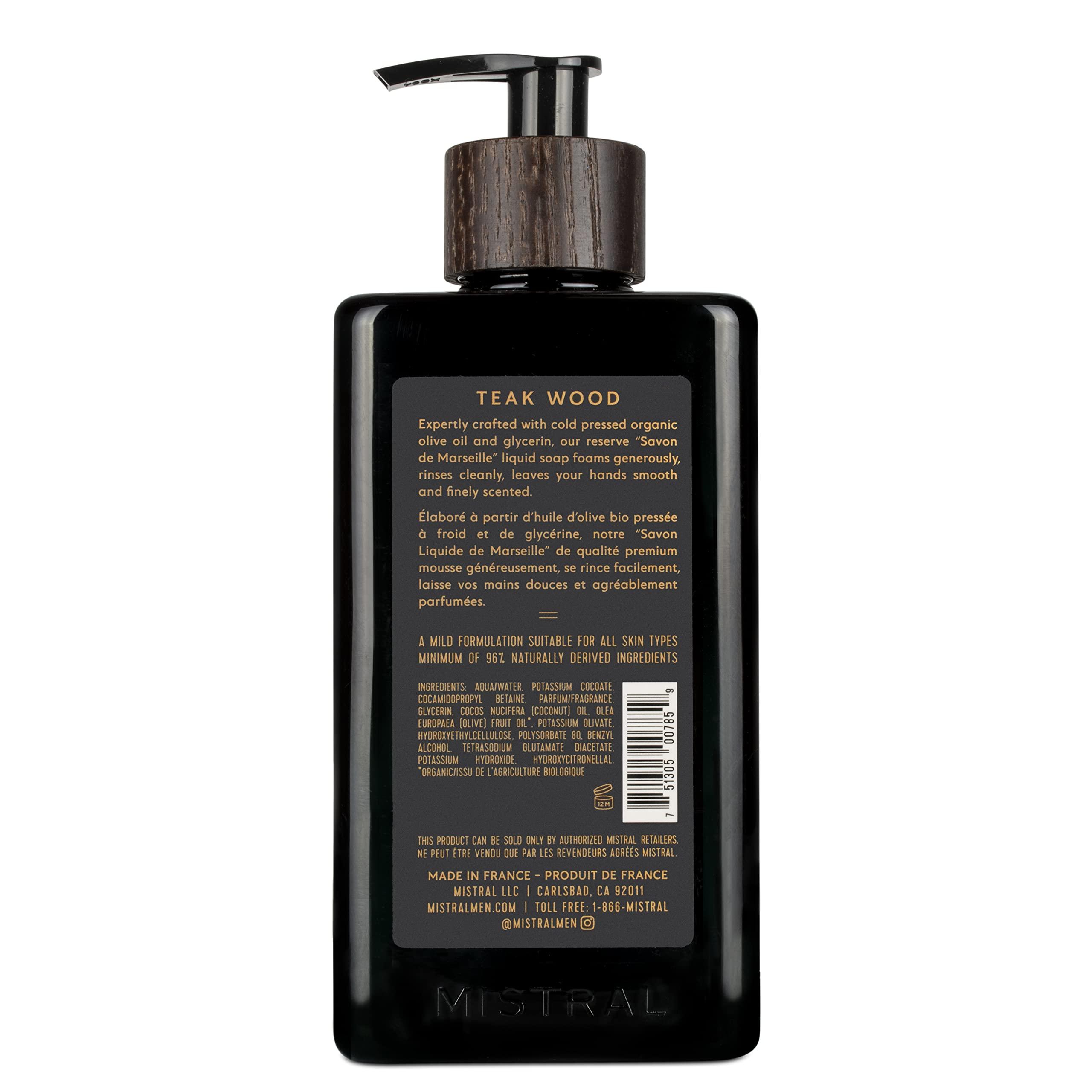 Mistral Mistral Men's Natural Hand Soap, Teak Wood