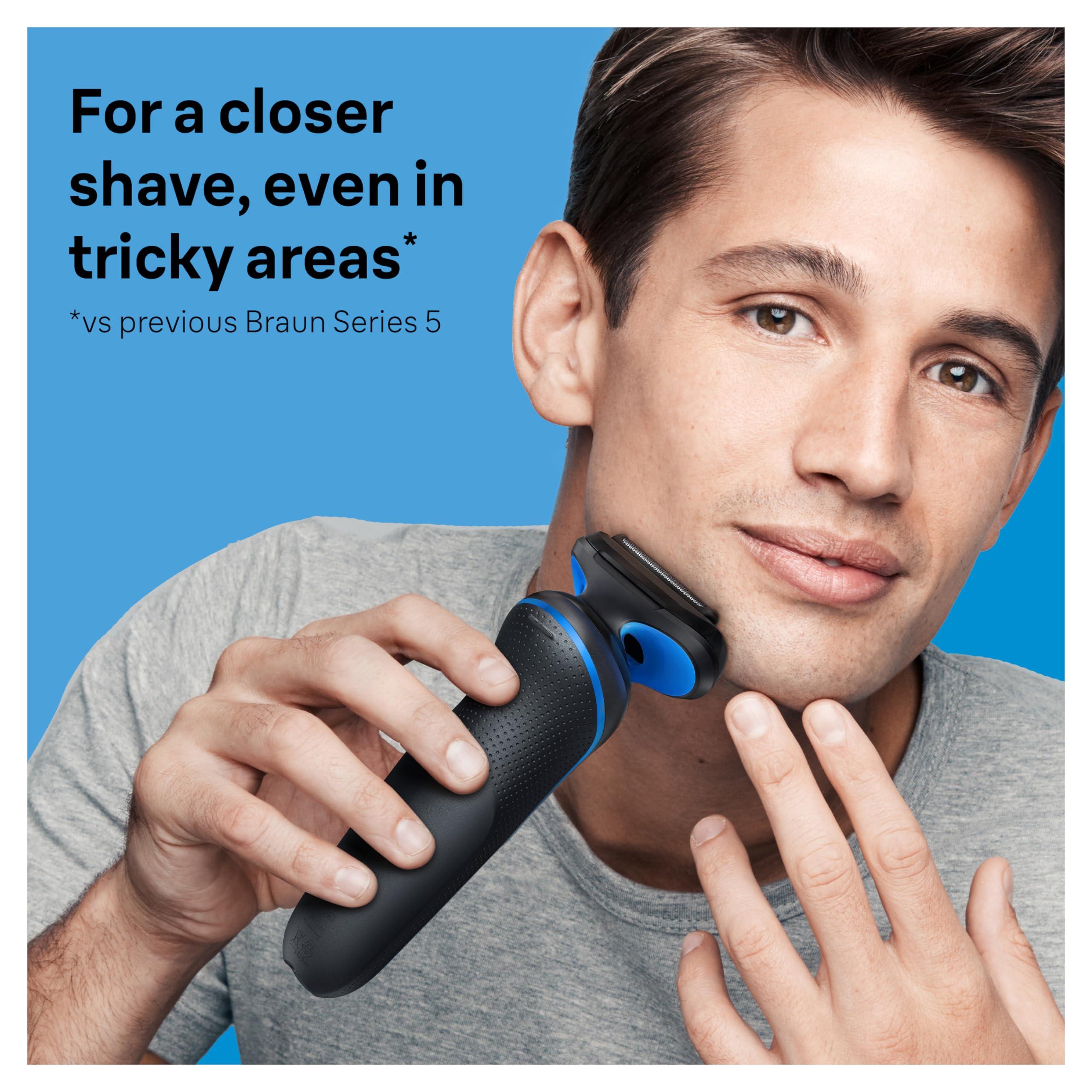 Braun Braun Series 5 Electric Shaver Replacement Head, Easily Attach Your Shaver Head for a Shave as efficient as Day one, Compatible with New Generation Series 5 Shavers, 54B, Black