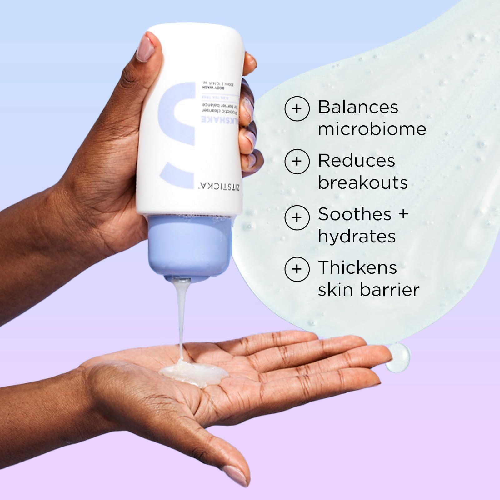 ZitSticka ZitSticka Body Wash - SILKSHAKE Probiotic-Rich Body Cleanser w/Tea Tree & Omega 3, 6 & 9 for Back Acne & Breakout Prone Skin, Sensitive Skin, Oily Skin, Dermatologist Tested