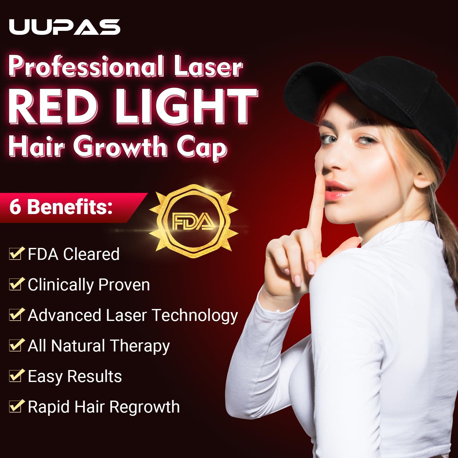 UUPAS Hair Growth Device - FDA Cleared - UUPAS Professional Laser Diodes Red Light Therapy Hair Growth Cap System for Hair Regrowth, Alopecia - Hair Growth Treatments Products for Men Women