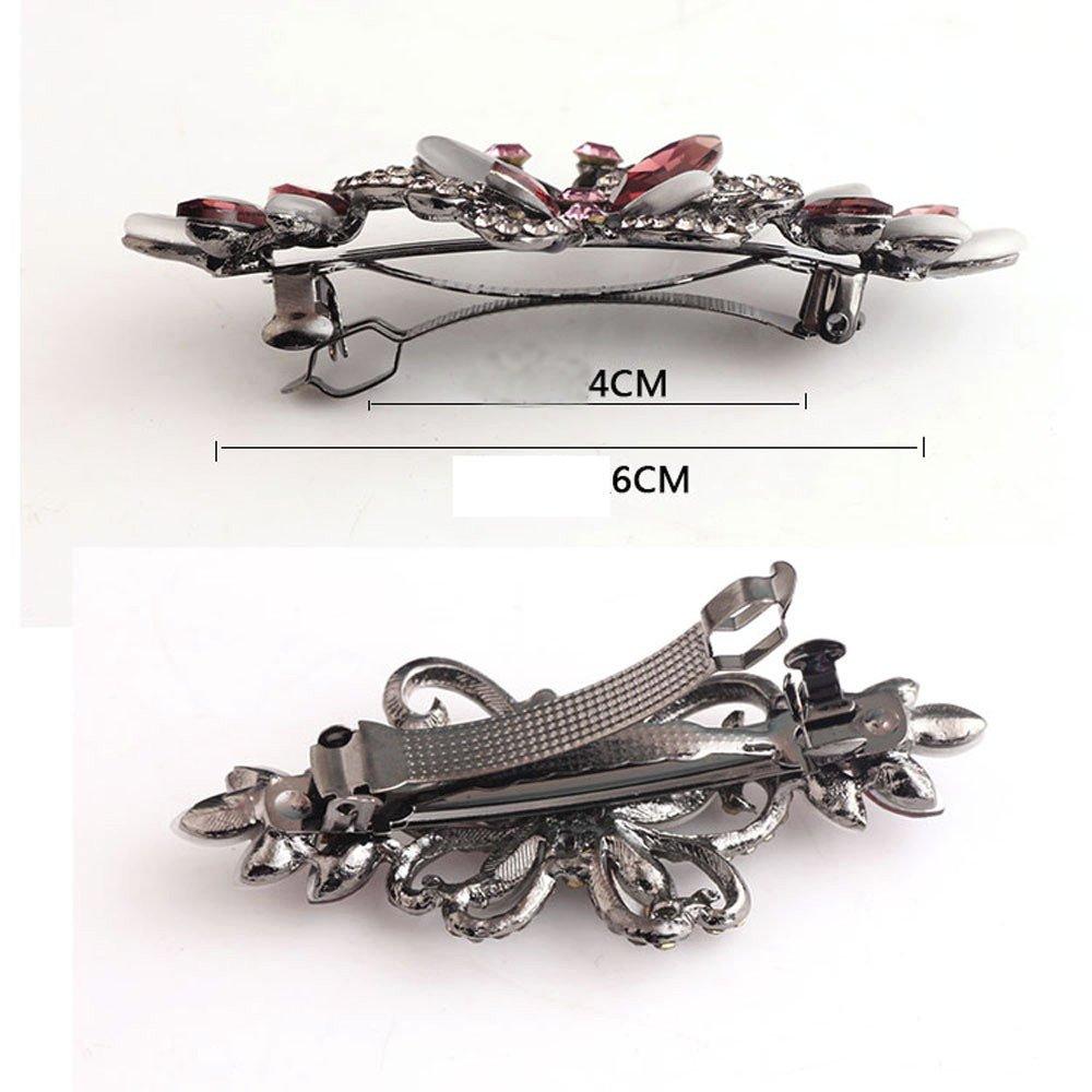 Generic Generic Rhinestone Hair Clips Duck Billed Metal Bow Hair Clips Large Claw Clips Hair Barrettes for Women Fine Hair Wedding Hairpin Bridal Hairpins Delicate Hair Accessories for Girls Women, Purple