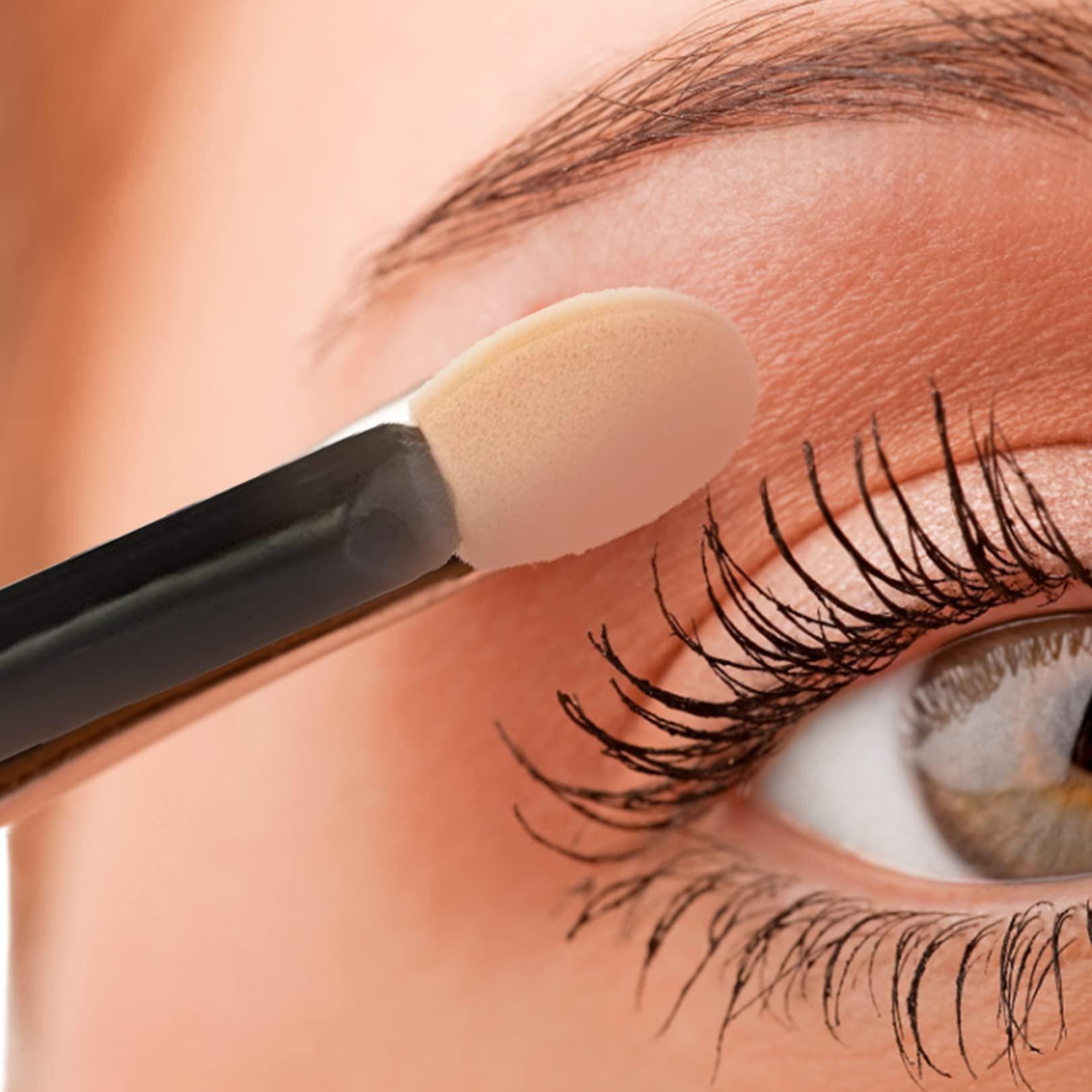 jeufun 30pcs Sponge Eyeshadow Applicator,Disposable Eyeshadow Brush Eyeshadow Sponge Brush Eye Makeup Applicator,Dual Sided Oval Sponge Applicator for Eyeliner Eye Makeup Arts Crafts Diy Nail Art Beauty Tool