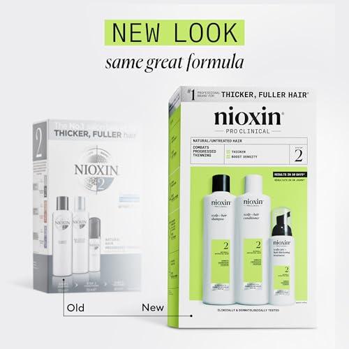 Nioxin Nioxin Scalp + Hair Thickening System 2 | For Natural Hair with Progressed Thinning | Boost Hair Density with Niacinamide & Biotin | Trial Size | 1 Month Supply