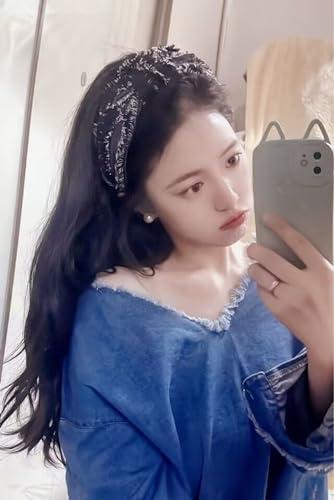 Xiaocao8 Xiaocao8 2/3 pcs Jean Denim Headbands for Women and Girls Knot Hair Bands Cloth Knotted Blue Headbands, Fashion Headwear for Women, Mujer Hair Accessories (3pcs)