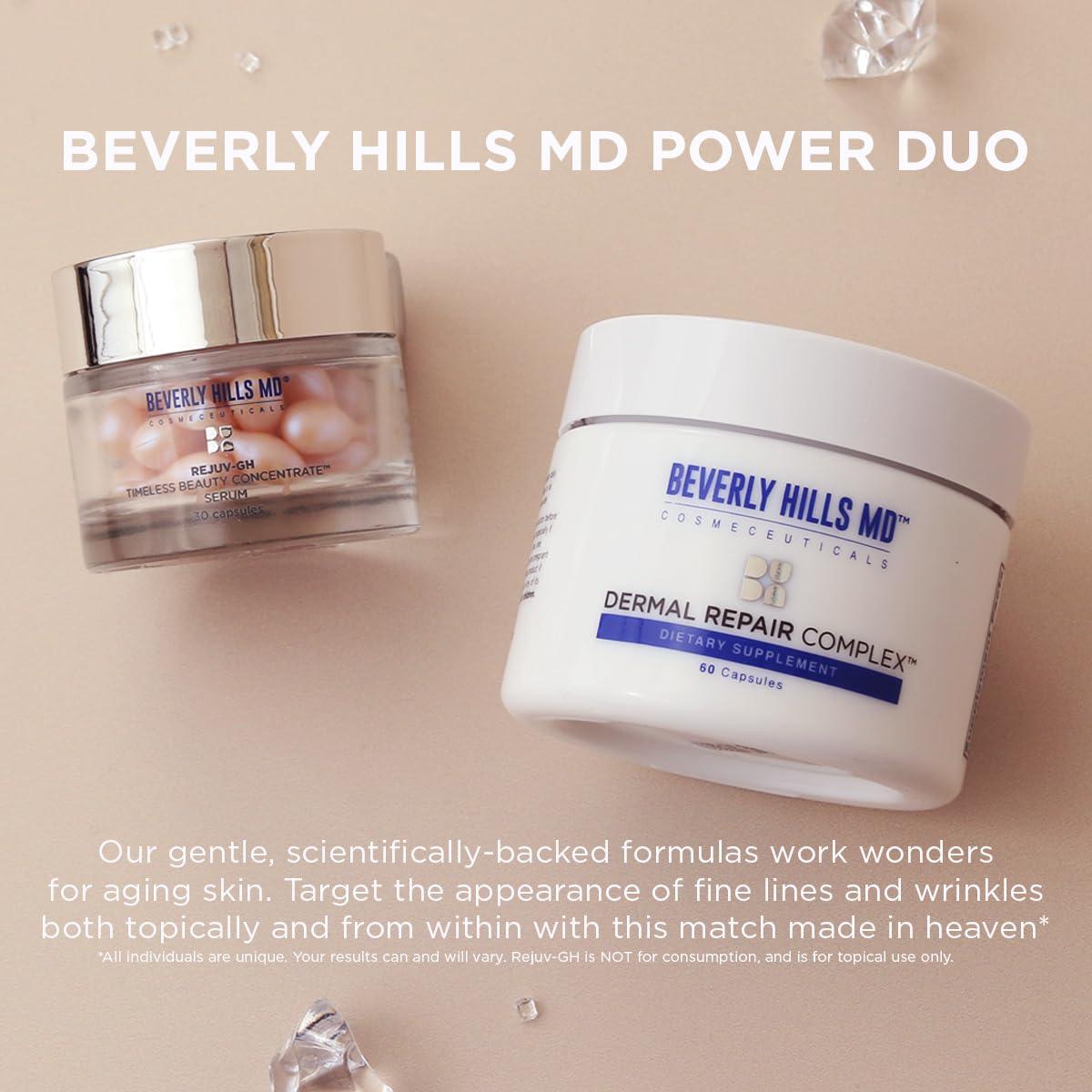 Beverly Hills MD Beverly Hills MD Power Duo Set- Dermal Repair Complex Supplements & Rejuv-GH Timeless Beauty Concentrate Serum- Bundle for Firm, Youthful Skin- Helps w/Appearance of Aging Skin, Wrinkles, Fine Lines