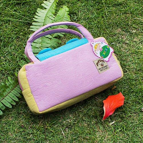 Blancho Bedding [Sweet Bear] Embroidered Applique Kids Mini Handbag/Cosmetic Bag/Travel Wallet (7.8 * 5.5 * 1.4)