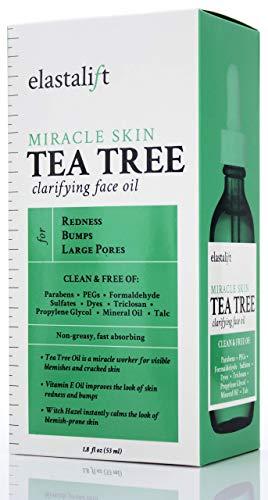 Elastalift Elastalift Tea Tree Oil Facial Spot Treatment W/Witch Hazel Clarifying Tea Tree Oil For Face Helps Target Redness, Acne, Bumps, Dry Itchy Skin, & Large Pores Non-Irritating, 1.8 Fl Oz (2-Pack)