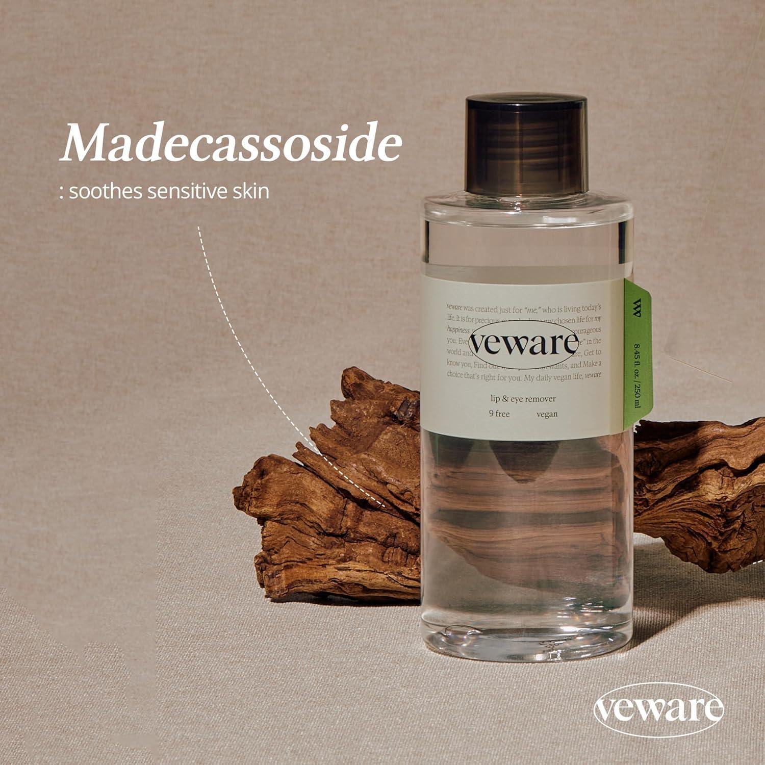 Veware Veware Vegan Lip & Eye Remover 250ml 8.45 fl.oz. 100% Vegan Formula for Waterproof makeup (Lip and Eye makeup remover 250ml 8.45 fl.oz.), Make up remover