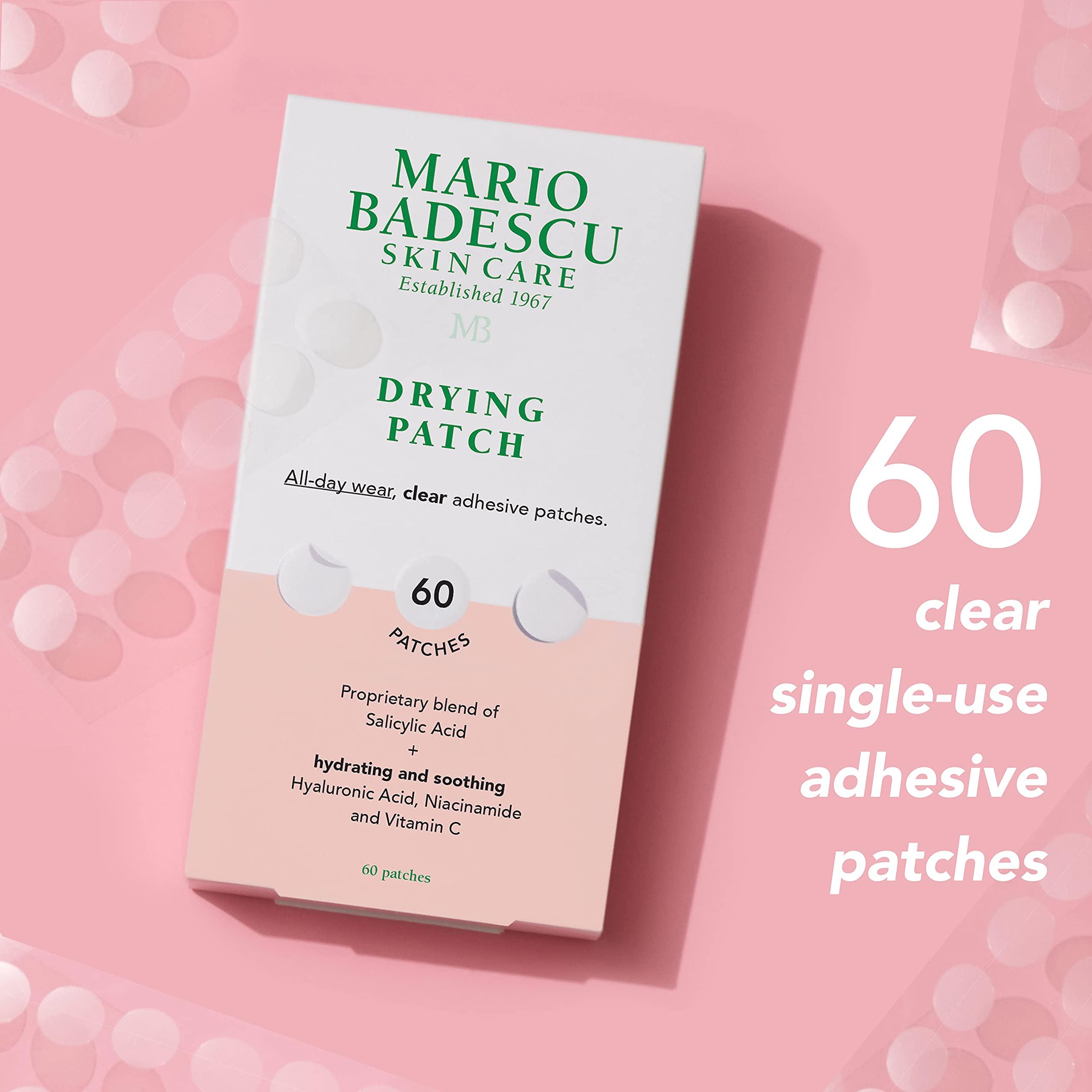 Mario Badescu Mario Badescu Drying Patch Blemish Covering, Invisible Spot Treatment, Absorbing All Day Polymer Adhesion with Vitamin C, Vegan & Cruelty Free, Strong Hold (60 Patches, 12mm), Clear