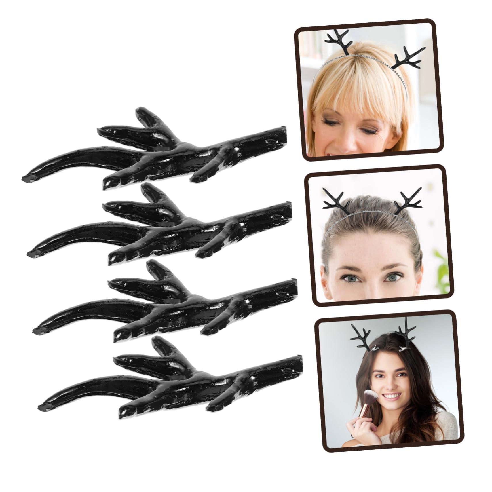WRITWAA WRITWAA Realistic Deer Horn Plastic Headband Set Diy Deer Antlers for Christmas Halloween Unique Antler Headpiece