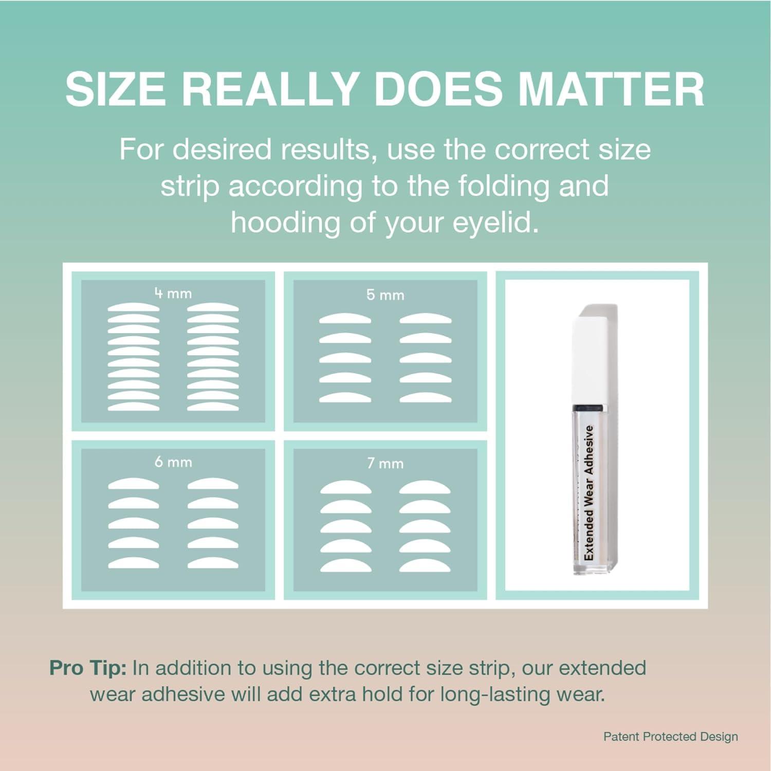 Contours RX Contours Rx Lids by Design - Medical Grade Instant Eyelid Correcting Strips for Heavy, Hooded, & Droopy Lids - Invisible, and Hypoallergenic Eyelid Tape - (6mm) 160ct