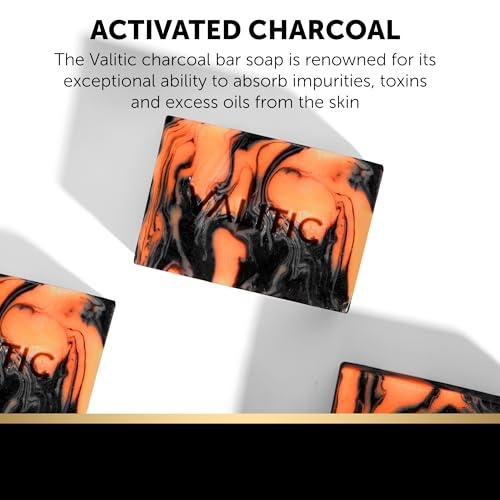 VALITIC VALITIC Charcoal Kojic Acid Turmeric Black Soap Bar Dark Spot Remover for Body or Face Wash - 2 Pack