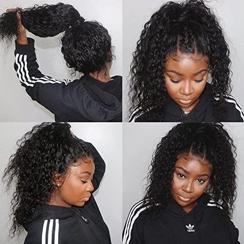 YOKADA HAIR YOKADA HAIR 360 Lace Front Wigs Human Hair Pre Plucked Exotic Kinky Curly Wig 180 Density Lace Frontal Real Virgin Soft Brazilian Hair for Black Women 24 Inch (Pack of 1), 360 wig