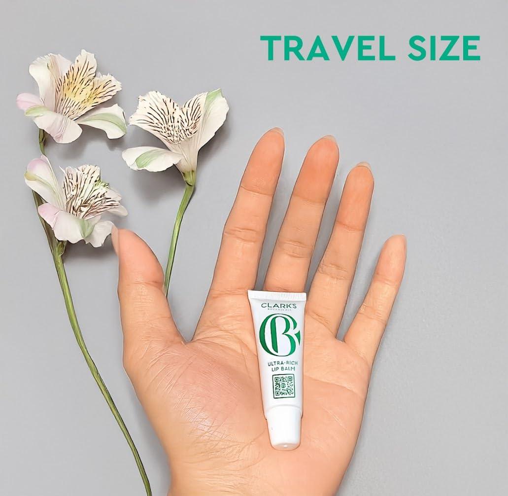 Clark\'s Botanicals Clark\'s Botanicals Travel Size Mini Ultra Rich Lip Balm: Plumping Moisturizer with Collagen and Shea, Mango & Avocado Butter + Vitamin E, Stimulating Organic Lip Treatment | 0.14 fl oz (Pack of 2)