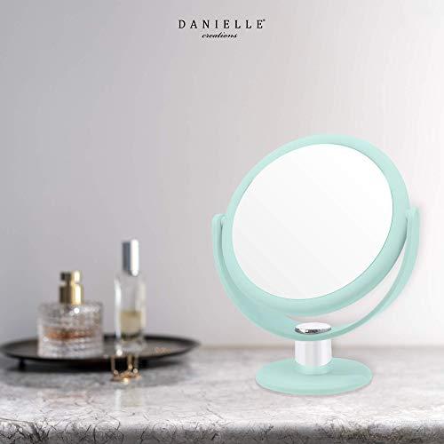 Danielle Danielle,Tabletop Mount 10X Soft Touch Round Vanity Mirror, Seafoam