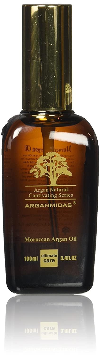 ARGANMIDAS Arganmidas Moroccan Argan Oil 100ml Perfect for Leave in Treatment & Conditioner ALSO for Face and Body- Wonderful Anti Aging, Anti Wrinkle Beauty Secret,